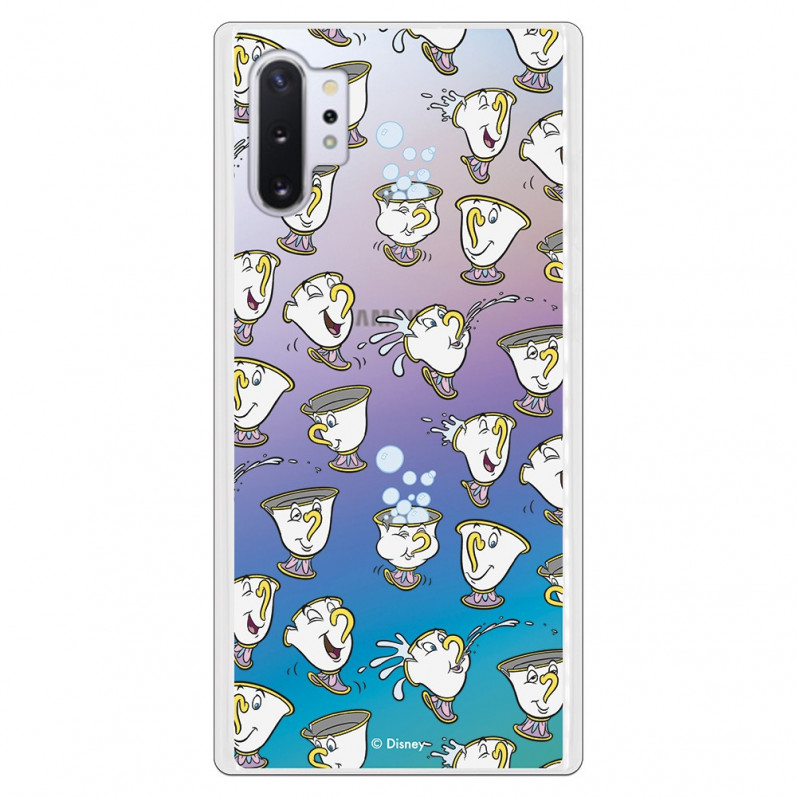 Funda para Samsung Galaxy Note 10 Plus Oficial de Disney Chip Potts Siluetas - La Bella y la Bestia