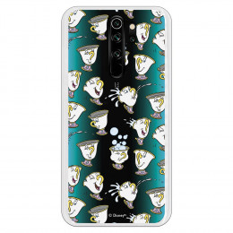 Funda para Xiaomi Redmi Note 8 Pro Oficial de Disney Chip Potts Siluetas - La Bella y la Bestia