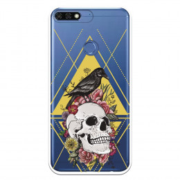 Carcasa Calavera Cuervo para Huawei Y7 2018 - La Casa de las Carcasas