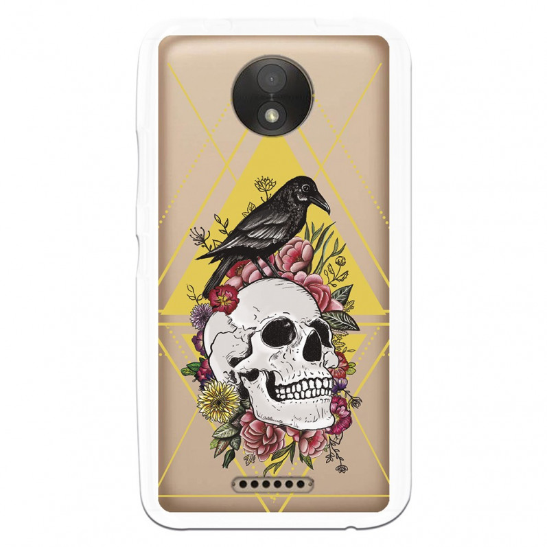 Carcasa Calavera Cuervo para Motorola Moto C- La Casa de las Carcasas