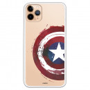 Funda para iPhone 11 Pro Max Oficial de Marvel Capitán América Escudo Transparente - Marvel