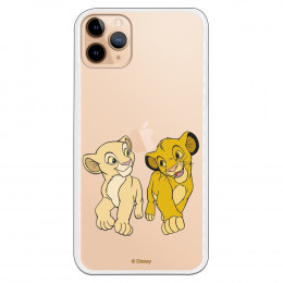 Funda para iPhone 11 Pro Max Oficial de Disney Simba y Nala Mirada Complice - El Rey León