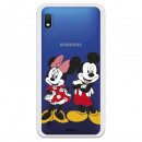 Funda para Samsung Galaxy A10 Oficial de Disney Mickey y Minnie Posando - Clásicos Disney