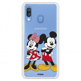 Funda para Samsung Galaxy A20E Oficial de Disney Mickey y Minnie Posando - Clásicos Disney