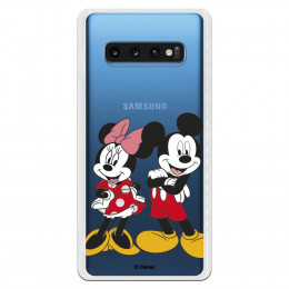 Funda para Samsung Galaxy S10 Plus Oficial de Disney Mickey y Minnie Posando - Clásicos Disney