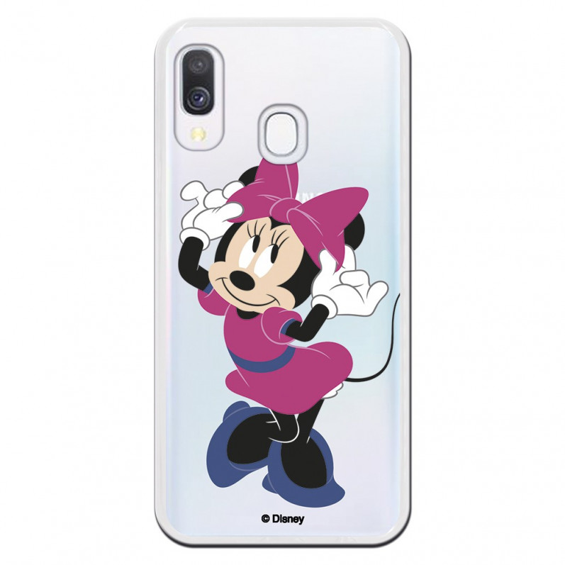 Funda para Samsung Galaxy A40 Oficial de Disney Minnie Rosa - Clásicos Disney