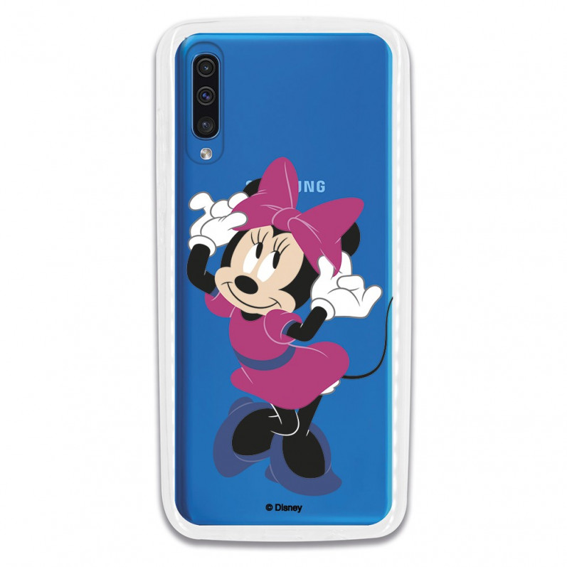 Funda para Samsung Galaxy A70 Oficial de Disney Minnie Rosa - Clásicos Disney