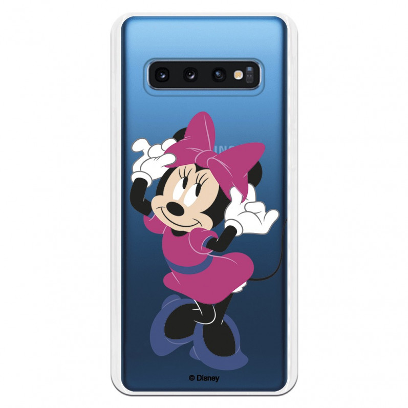 Funda para Samsung Galaxy S10 Oficial de Disney Minnie Rosa - Clásicos Disney