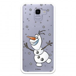 Funda para Samsung Galaxy J6 2018 Oficial de Disney Olaf Transparente - Frozen