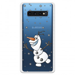 Funda para Samsung Galaxy S10 Plus Oficial de Disney Olaf Transparente - Frozen