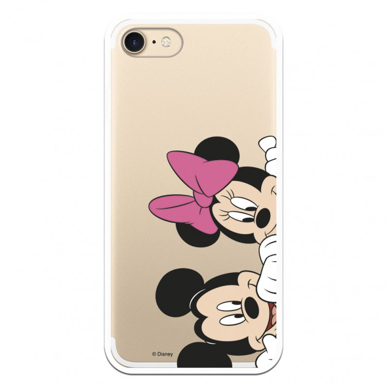 Funda para iPhone 8 Oficial de Disney Mickey y Minnie Asomados - Clásicos Disney