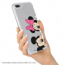 Carcasa para iPhone 6S Oficial de Disney Mickey y Minnie Asomados - Clásicos Disney