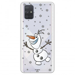 Funda para Samsung Galaxy A71 Oficial de Disney Olaf Transparente - Frozen