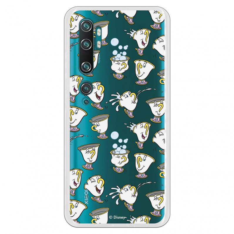 Funda para Xiaomi Mi Note 10 Pro Oficial de Disney Chip Potts Siluetas - La Bella y la Bestia