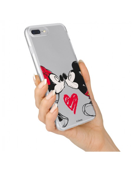 Funda para Oppo A74 4G Oficial de Disney Mickey y Minnie Beso - Clásicos  Disney