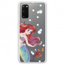 Funda para Samsung Galaxy S20 Oficial de Disney Ariel y Sebastián Burbujas - La Sirenita