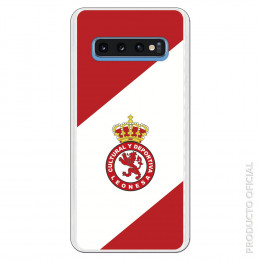 Carcasa Oficial Cultural y Deportiva Leonesa Escudo fondo bicolor para Samsung Galaxy S10- La Casa de las Carcasas
