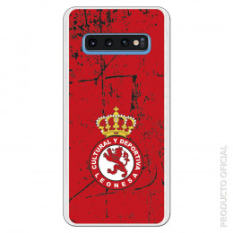 Carcasa Oficial Cultural y Deportiva Leonesa Escudo rojo textura para Samsung Galaxy S10- La Casa de las Carcasas