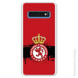 Carcasa Oficial Cultural y Deportiva Leonesa Escudo fondo rojo para Samsung Galaxy S10- La Casa de las Carcasas