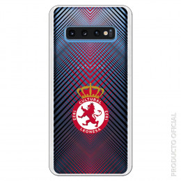 Carcasa Oficial Cultural y Deportiva Leonesa Escudo trama roja y negra clear para Samsung Galaxy S10- La Casa de las Carcasas