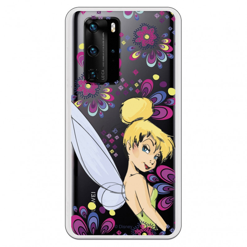 Funda para Huawei P40 Oficial de Disney Campanilla Flores - Peter Pan