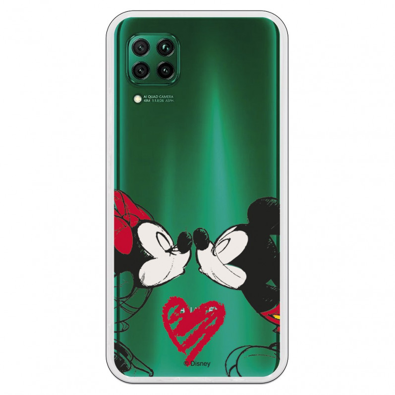 Funda para Huawei P40 Lite Oficial de Disney Mickey y Minnie Beso - Clásicos Disney