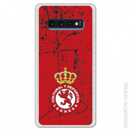 Carcasa Oficial Cultural y Deportiva Leonesa Escudo rojo textura para Samsung Galaxy S10 Plus- La Casa de las Carcasas