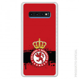 Carcasa Oficial Cultural y Deportiva Leonesa Escudo fondo rojo para Samsung Galaxy S10 Plus- La Casa de las Carcasas