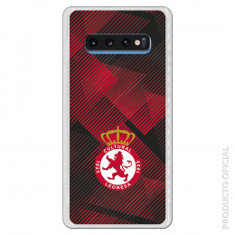 Carcasa Oficial Cultural y Deportiva Leonesa Escudo trama roja y negra para Samsung Galaxy S10 Plus- La Casa de las Carcasas
