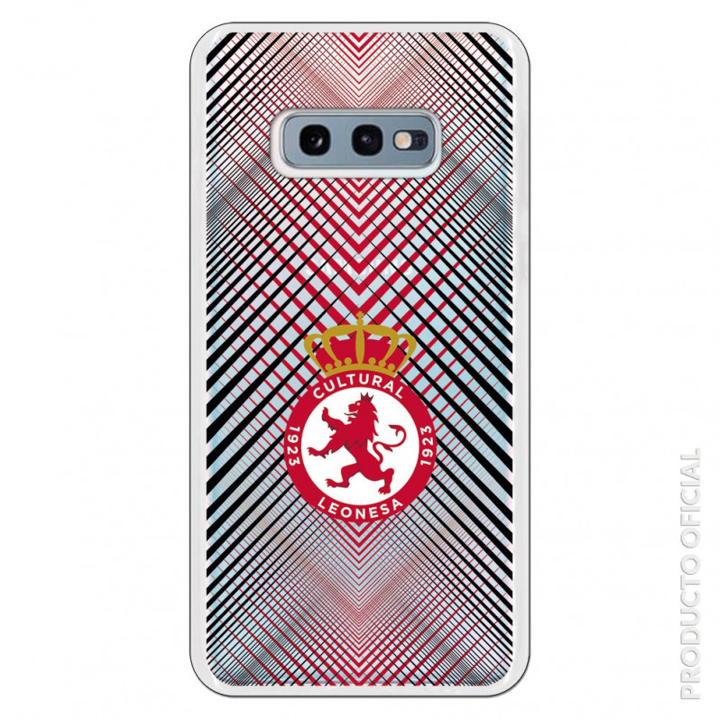 Offizielles Kultur- und Sport-Leonesa-Wappen, rot und schwarz, durchsichtige Hülle für Samsung Galaxy S10e Hülle