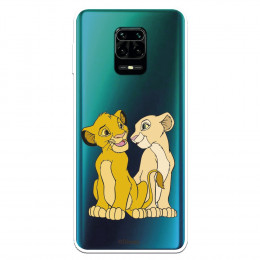 Funda para Xiaomi Redmi Note 9S Oficial de Disney Simba y Nala Silueta - El Rey León