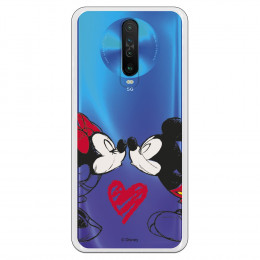 Funda para Xiaomi Redmi K30 Oficial de Disney Mickey y Minnie Beso - Clásicos Disney