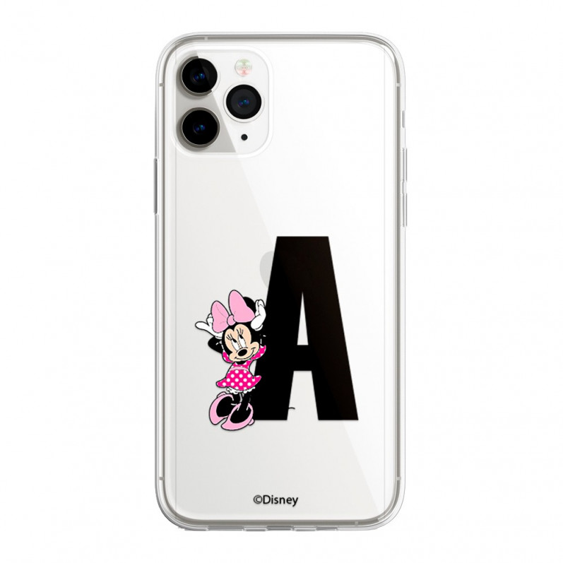 Personalisierte Disney Handyhülle mit Ihren Initialen Minnie Vestido Pink – Offizielle Disney Lizenz