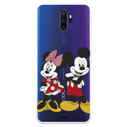Funda para Oppo A5 2020 Oficial de Disney Mickey y Minnie Posando - Clásicos Disney