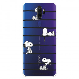 Funda para Oppo A9 2020 Oficial de Peanuts Snoopy rayas - Snoopy