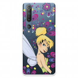 Funda para Xiaomi Mi 10 Oficial de Disney Campanilla Flores - Peter Pan