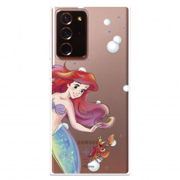 Funda para Samsung Galaxy Note 20 Ultra Oficial de Disney Ariel y Sebastián Burbujas - La Sirenita
