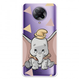 Funda para Pocophone F2 Pro Oficial de Disney Dumbo Silueta Transparente - Dumbo