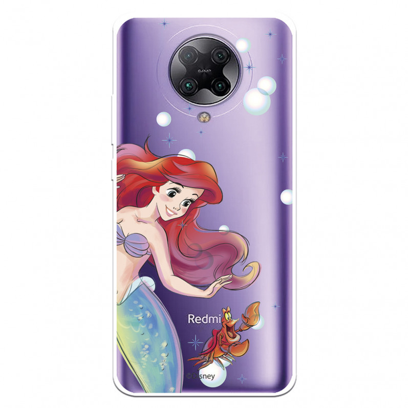 Funda para Pocophone F2 Pro Oficial de Disney Ariel y Sebastián Burbujas - La Sirenita