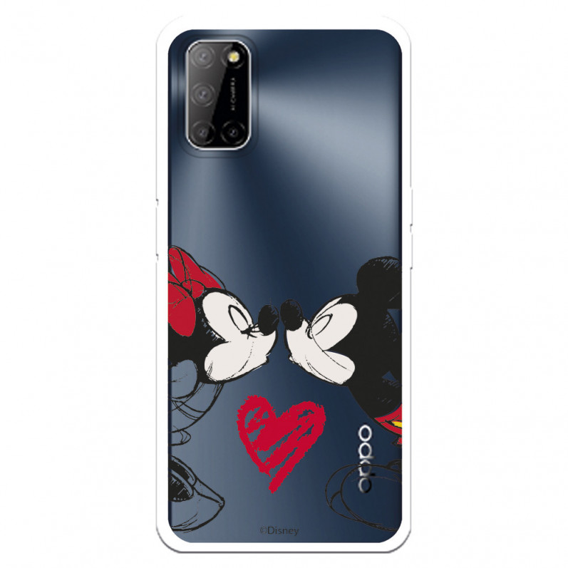 Funda para Oppo A52 Oficial de Disney Mickey y Minnie Beso - Clásicos Disney