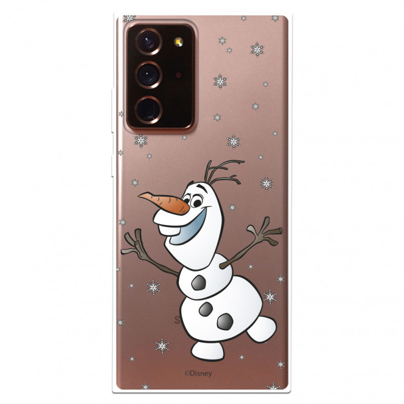 Funda para Samsung Galaxy Note 20 Plus Oficial de Disney Olaf Transparente - Frozen