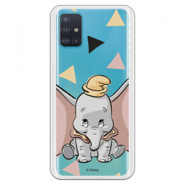 Funda para Samsung Galaxy A51 5G Oficial de Disney Dumbo Silueta Transparente - Dumbo