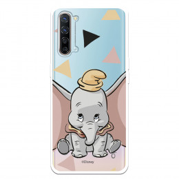 Funda para Oppo Reno 3 Oficial de Disney Dumbo Silueta Transparente - Dumbo