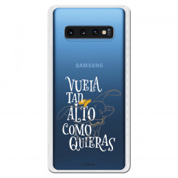 Carcasa Oficial Disney Dumbo Vuela tan algo Clear para Samsung Galaxy S10 Plus- La Casa de las Carcasas