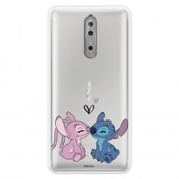 Funda para Nokia 8 Oficial de Disney Angel & Stitch Beso - Lilo & Stitch