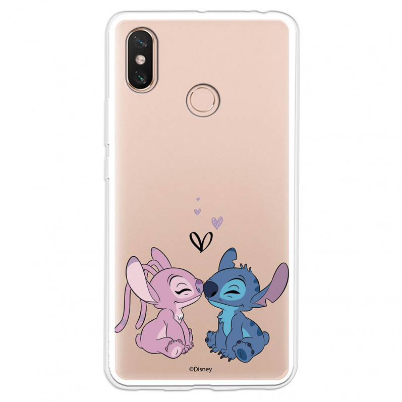 Funda para Xiaomi Mi Max 3 Oficial de Disney Angel & Stitch Beso - Lilo & Stitch