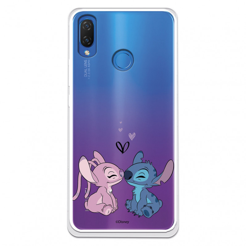 Funda para Huawei P Smart Plus Oficial de Disney Angel & Stitch Beso - Lilo & Stitch