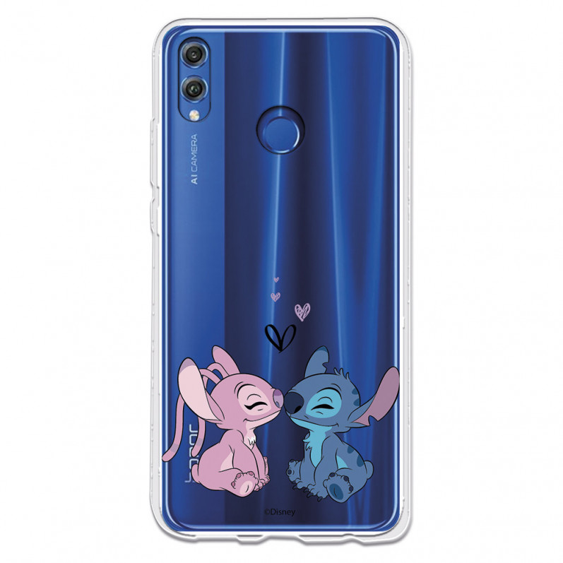 Funda para Huawei Honor 8X Oficial de Disney Angel & Stitch Beso - Lilo & Stitch