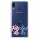 Funda para Samsung Galaxy M20 Oficial de Disney Angel & Stitch Beso - Lilo & Stitch