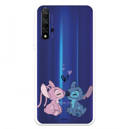 Funda para Huawei Honor 20 Oficial de Disney Angel & Stitch Beso - Lilo & Stitch